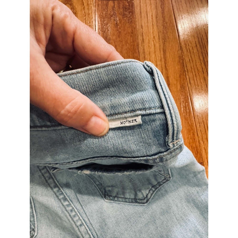 MOTHER The Weekender Fray Jeans SIZE 25 Blue High Rise Flare Raw Hem LIGHT - Picture 11 of 12